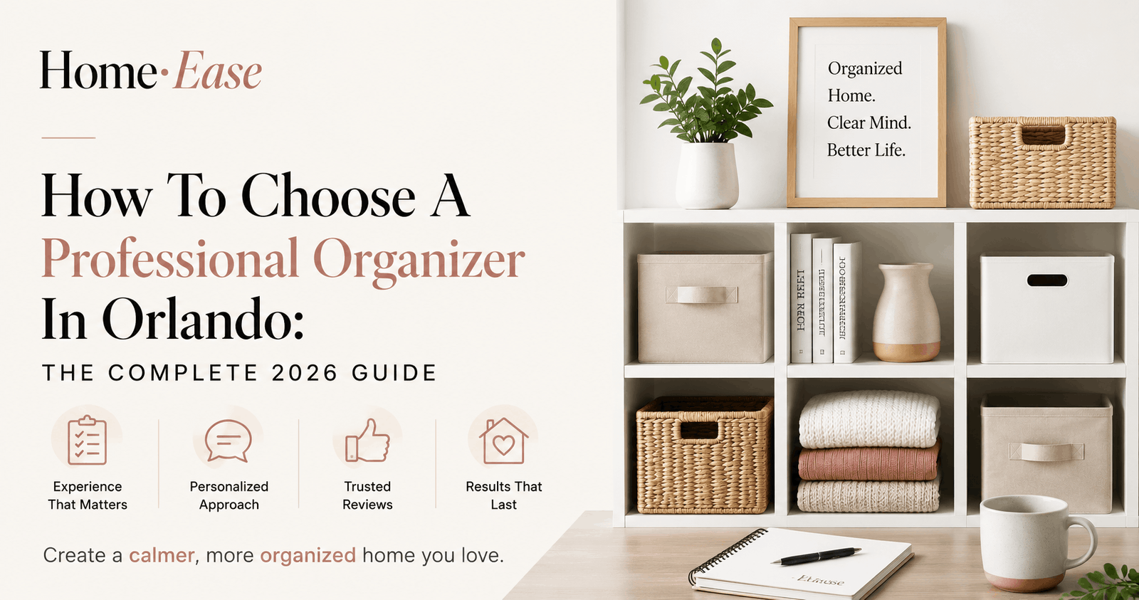 Professional organizer arranging labeled storage bins in an Orlando closet