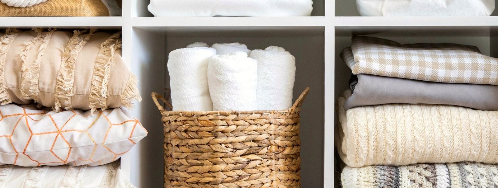 Linen closet, folded and labeled