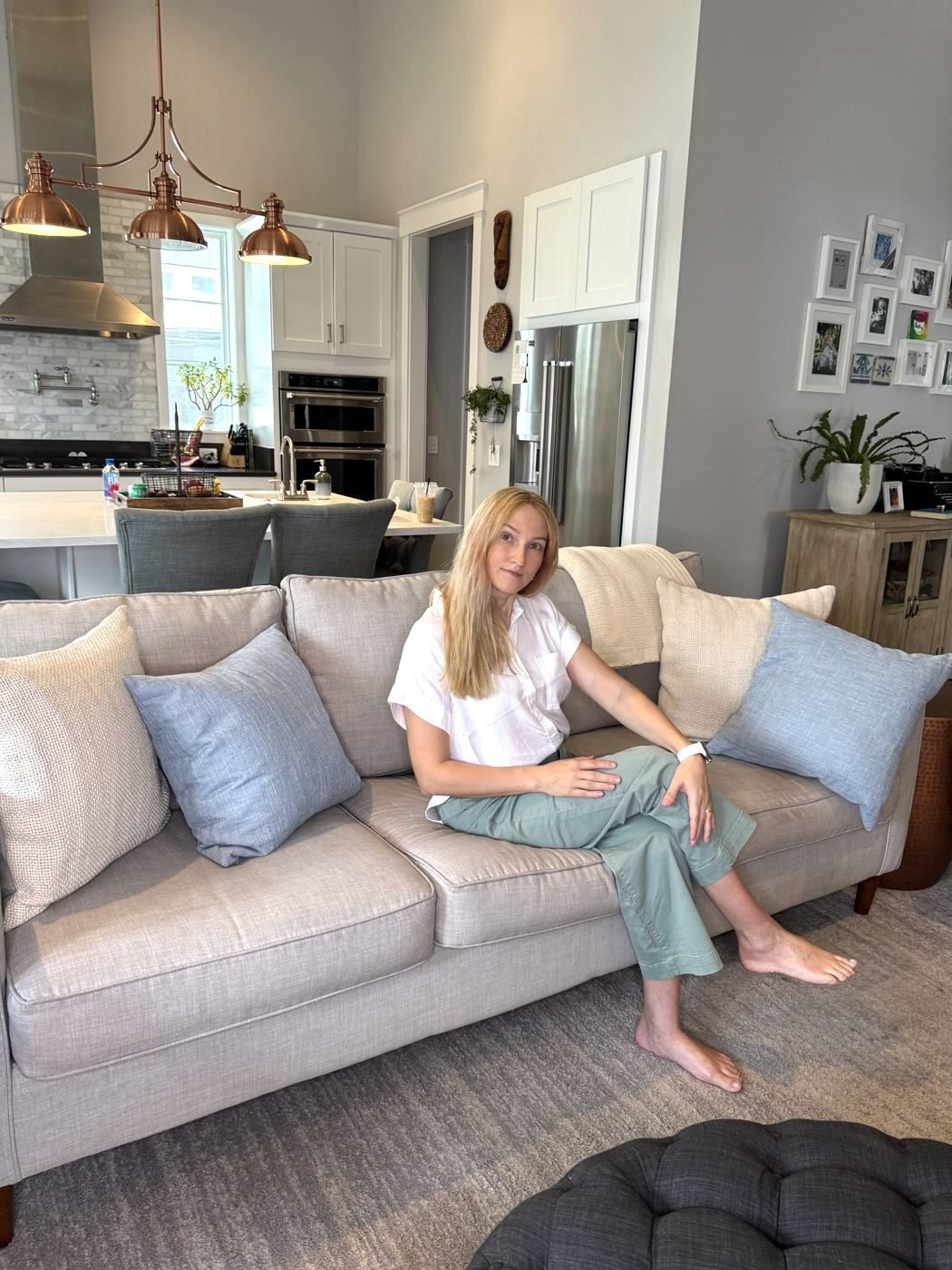 A calm, lived-in living room